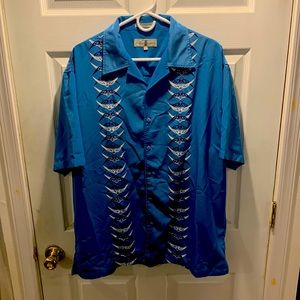 Mens Blue Design button up